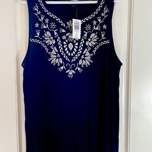 Torrid Boho Embroidered Tank Top